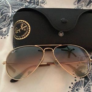Brown & Gold Gradient Rayban Aviators